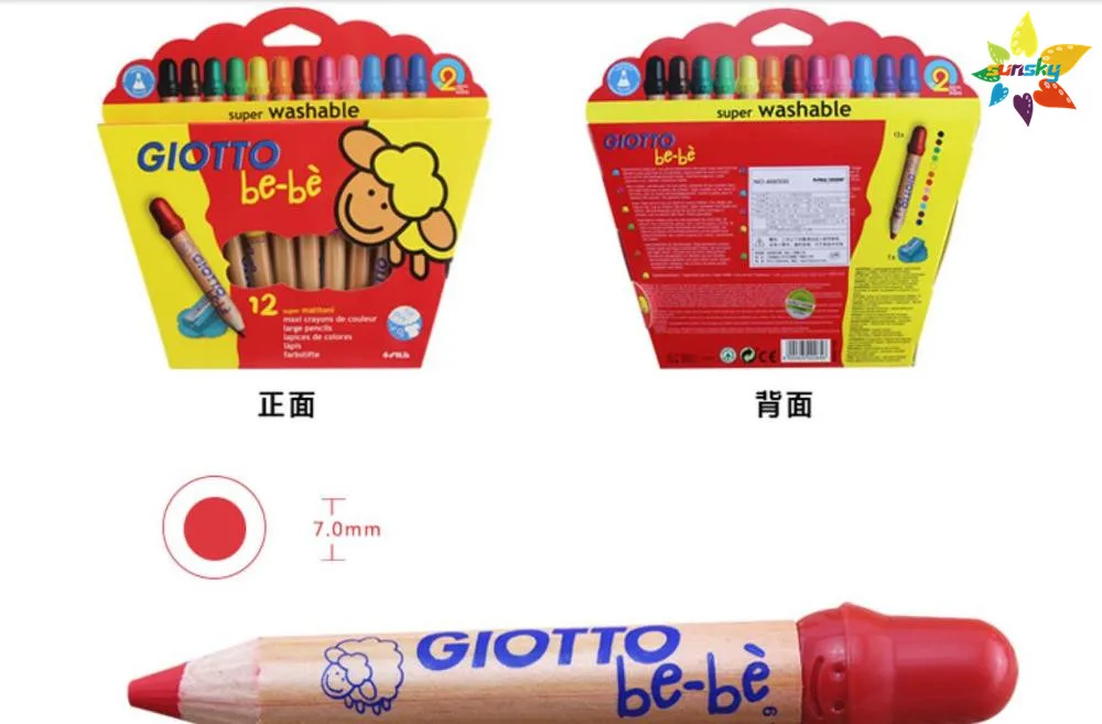 12 цветов моющиеся цветные карандаши искусство ручная роспись дизайн для giotto