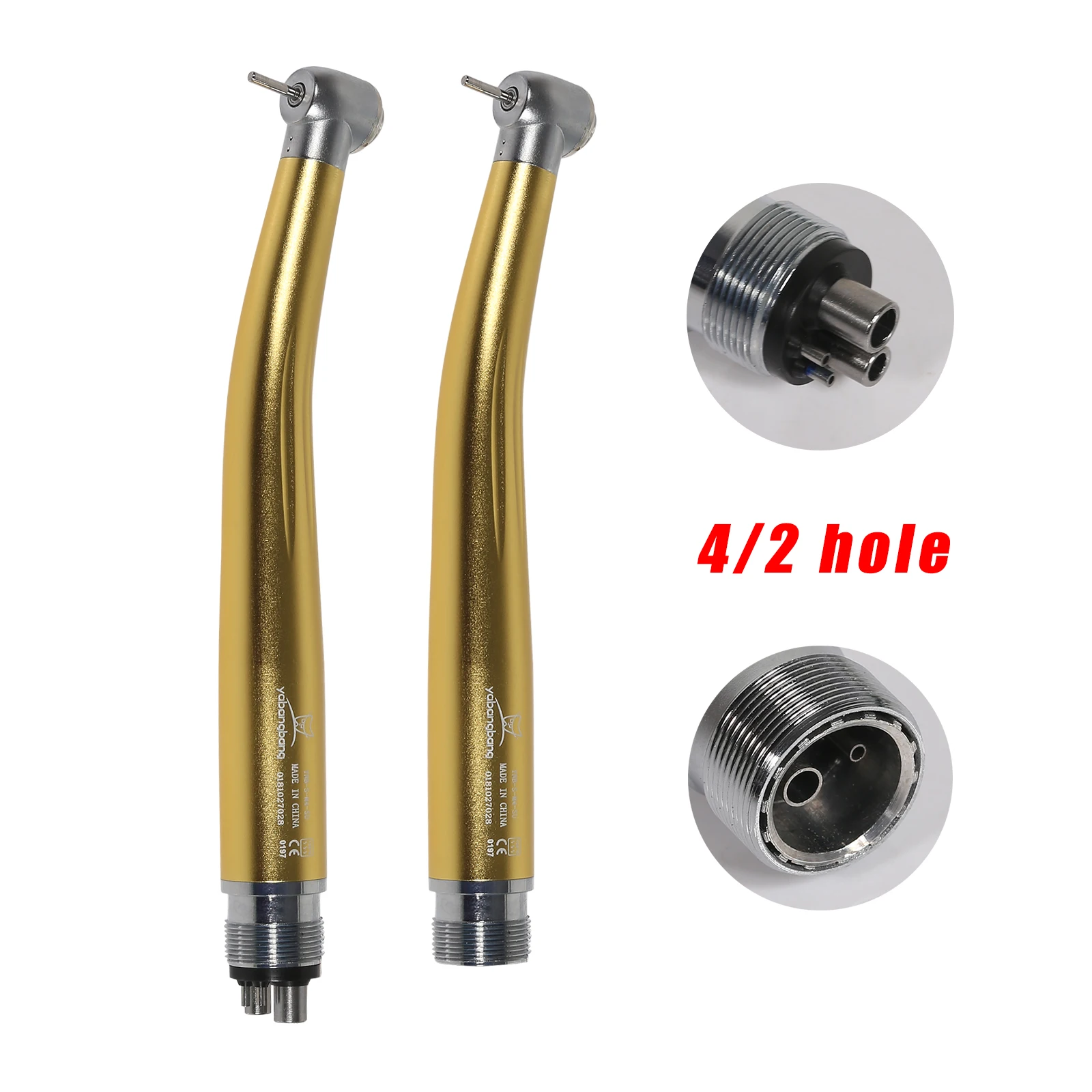 

2/4 Hole Dental High Speed Handpiece Air Turbine Standard Head Push Button gold fit NSK yabangbang
