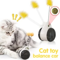 cat toy tumbler swing toys for cat interactive funny pet products balance car cat chasing toy with catnip for dropshipping