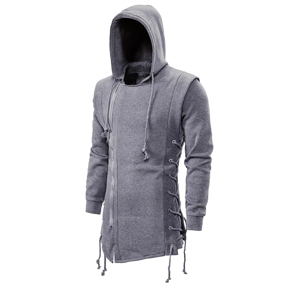 ROSEGAL толстовка куртка Мужская боковая на шнуровке флисовая Готическая с