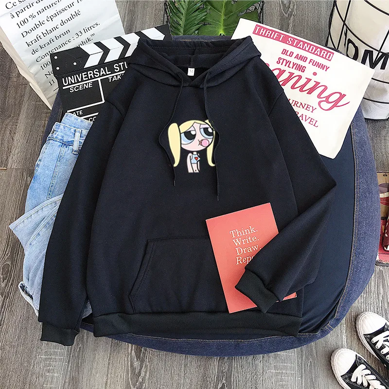 

Buttercup Cartoon Sweatshirt Ulzzang Korean Style Print Hoodie Blossom Bubbles Fashion Kawaii Candy Color Hoody Pullover Tops