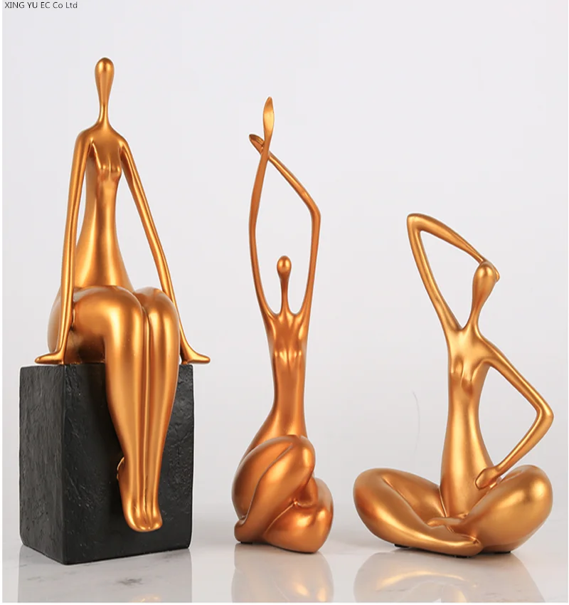 

Фигурка Йога из золотой смолы, украшения, творческие ремесла, скульптуры, праздничные подарки, минималистичные аксессуары для украшения дома