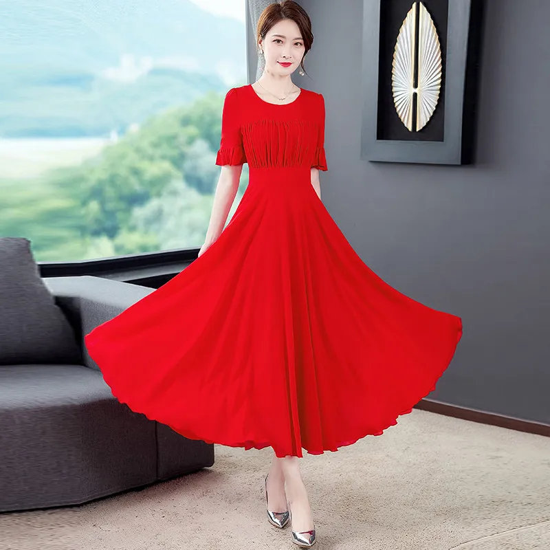 Шифоновое платье Oteele для женщин летние офисные женские темпераментные красные