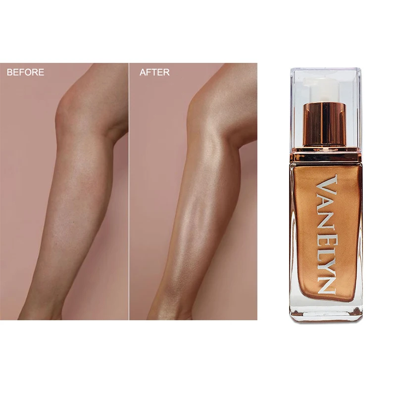 Горячая продажа жидкое тело хайлайтер осветляет свечение изюминкой красоты тела