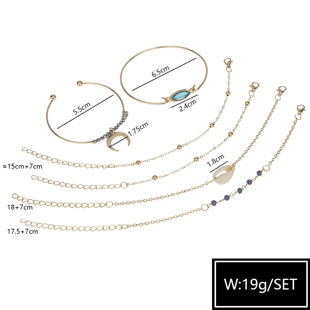 Boho модный полумесяц Кристалл JLetter любовь овальный браслет цепочка с бусинами