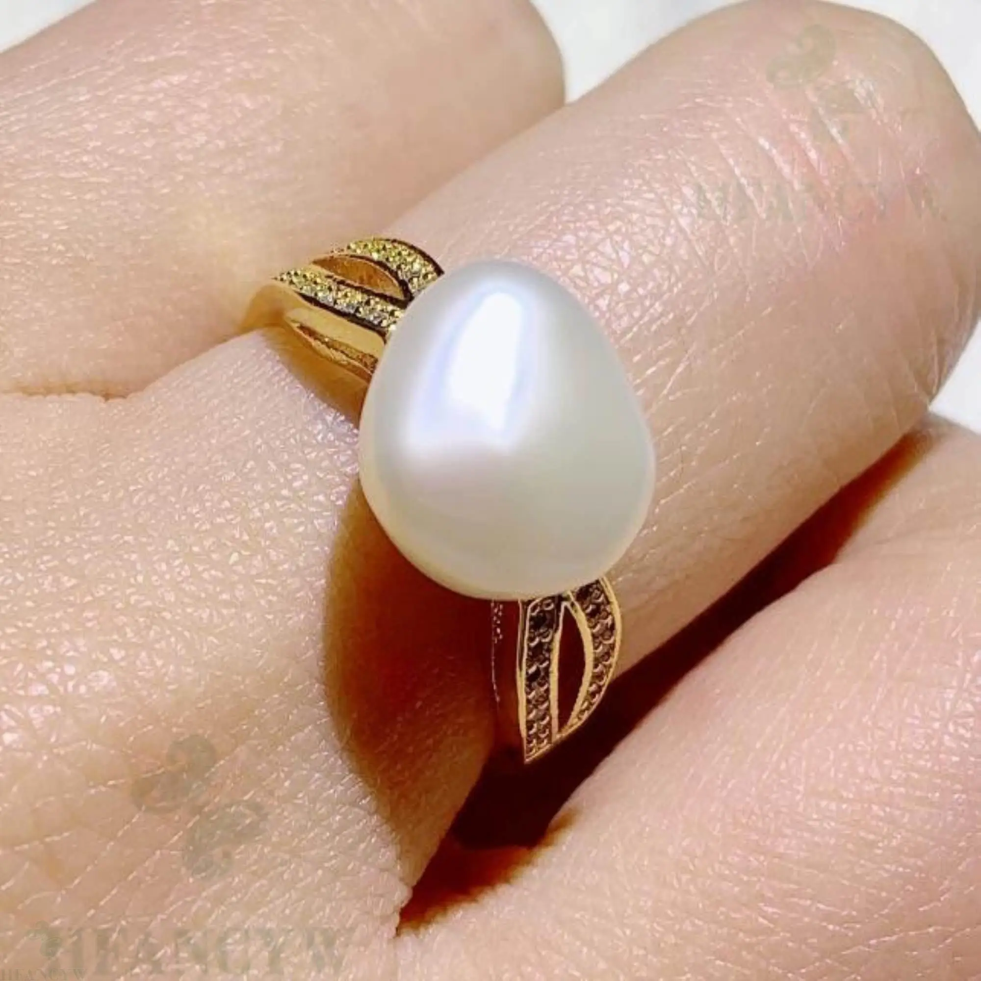 11 12 мм белый барочный жемчуг открытое регулируемое циркониевое кольцо Роскошный