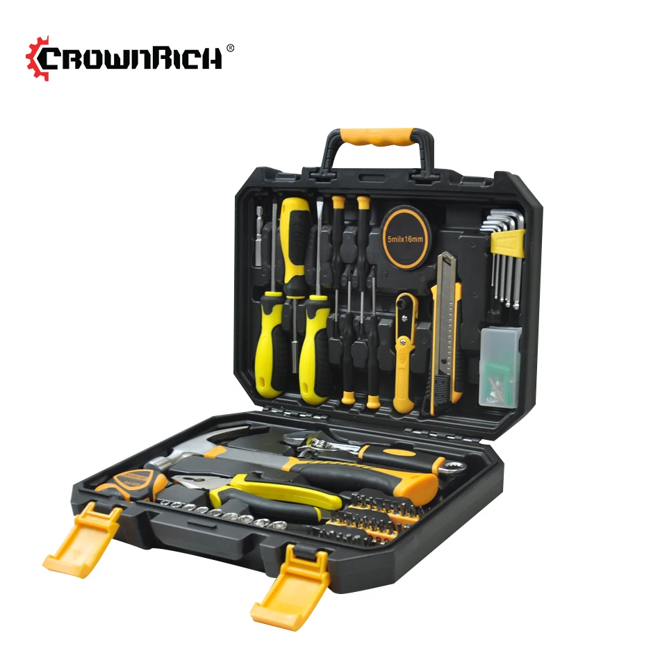 

CROWNRICH 100pcs Precision Hardware Kit Household Hand Tool Set Screwdriver Wrench Hammer Plier Auto Repair Woodwork Tool
