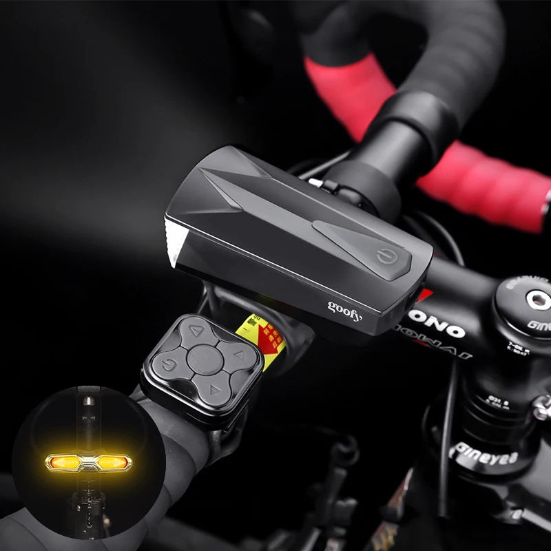 

LED Bike Light Wireless Remote Control Bicycle Front Rear Light Set Horn Headlight Turn To Taillight Flashlight Bike Accessories