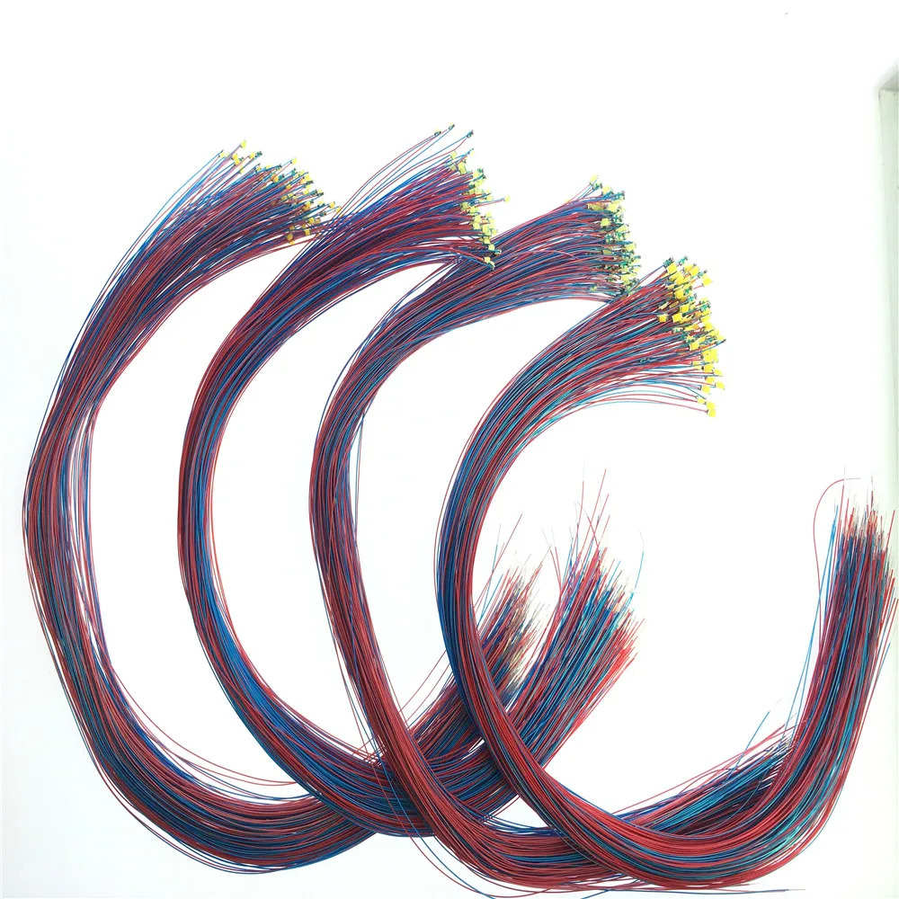 100 unids/lote de cables Micro Litz presoldados, blanco c&aacute;lido, SMD, modelo de tren, escala HO N OO, 20cm, 0402, 0603, 0805, 1206-5