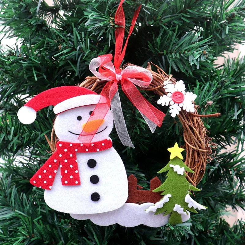 Christmas Decorations Cane Garland Ring Window Decoration Arrangement Santa Snowman Small Pendant | Дом и сад