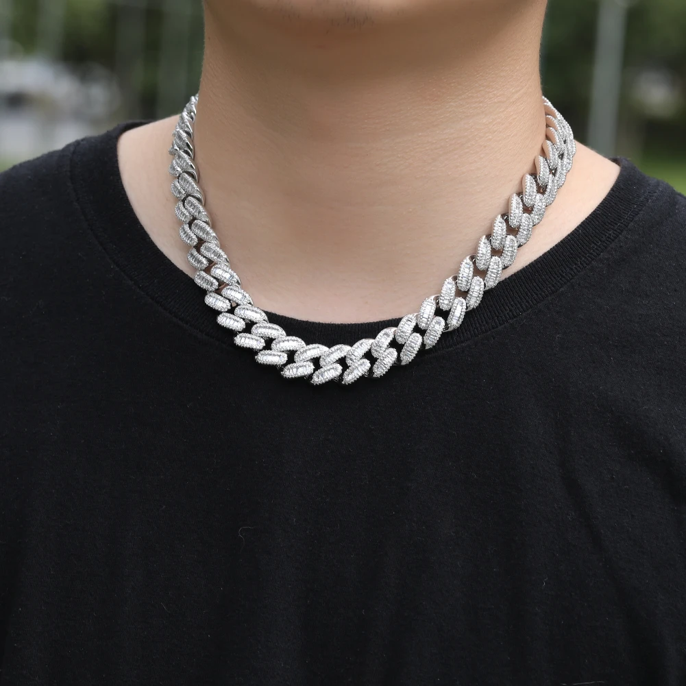Кубинская цепочка Майами BLING KING ожерелье из кубинской цепи 15 мм микрозакрепка