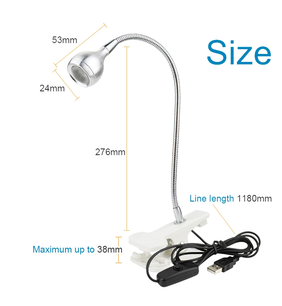 USB Led Настольная лампа светильник миниобъектив для гибкий яркий светодиодный