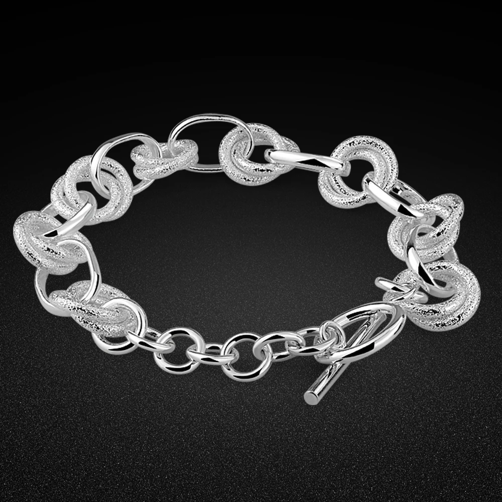 

New original silver bracelet fashion women's 925 silver round bracelet prom party jewelry gift Bracelet en argent sterling