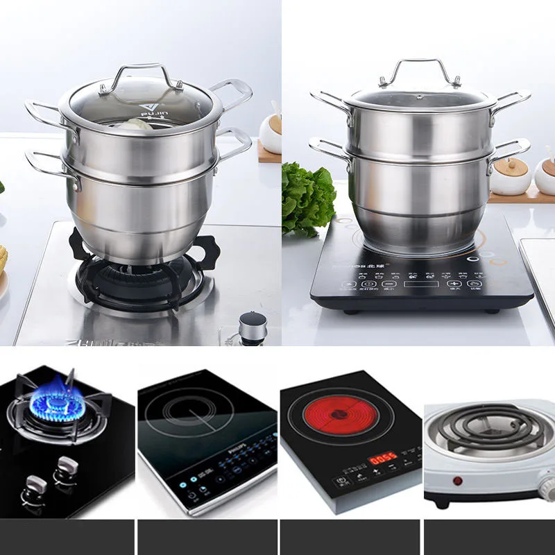 Горшок из нержавеющей стали маленький пароварка двойной утолщение для