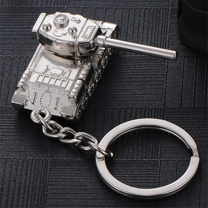 

Creative Men's Keychain Popular Game WOT World Of Tanks Keychains Tank Pendant Key Ring Chain Man Souvenirs Gift Keychain Ring