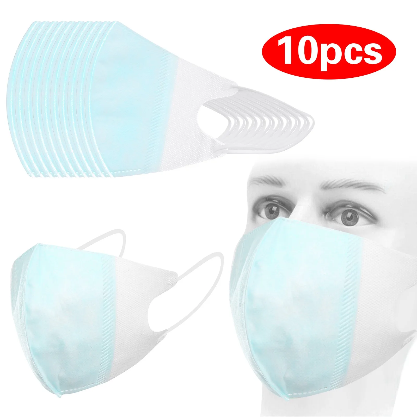 Mascarillas 3d небесно голубого цвета одноразовые 3 х слойная маска для лица маски