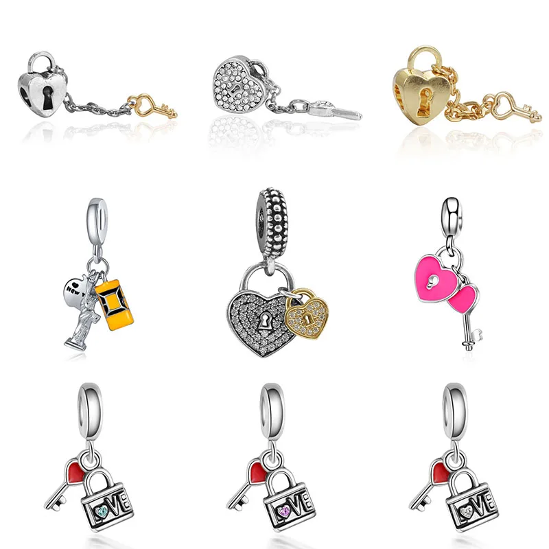 DIY charms plata de ley оригинальный браслет ювелирные изделия на День святого Валентина