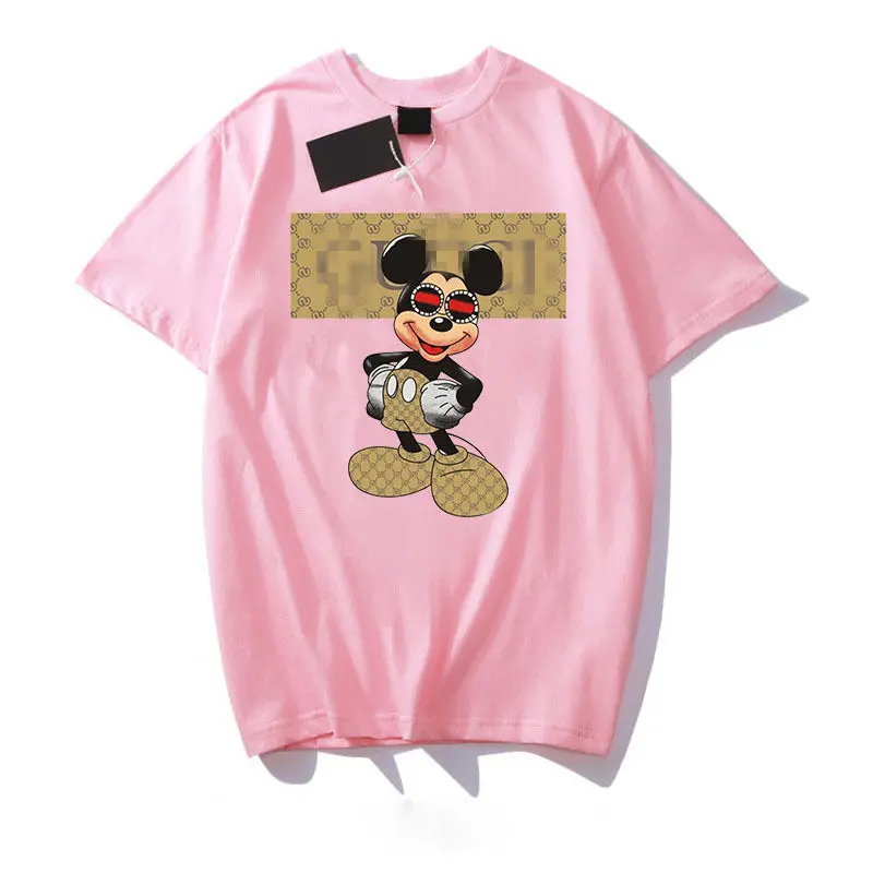 2019 модная повседневная футболка с принтом Микки Минни женская летняя стильная