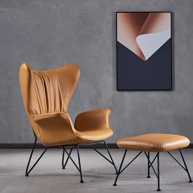 

Modern New Design Leather Lounge Leisure Sheepskin Armchair Furniture Single Design Living Room Furniture For Home Sofas