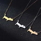 QIMING нержавеющая сталь Симпатичные такса Винер собака кулон в форме сердца ожерелье ручной работы для любителей животных вечерние ювелирные изделия