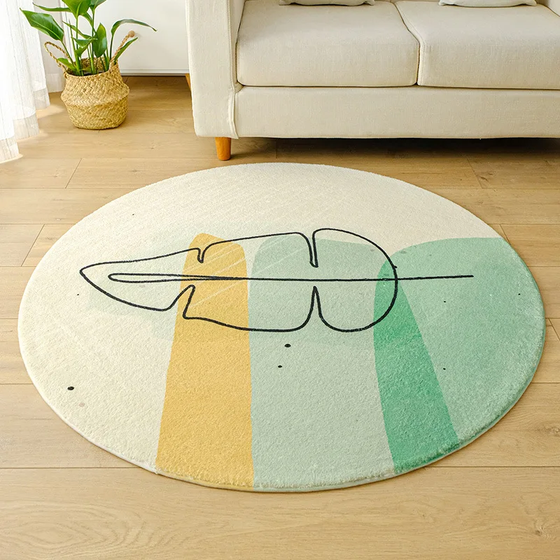 

Художественные картины, скандинавские абстрактные круглые ковры для гостиной, Декор, толстое прикроватное одеяло, современный лаконичный ...