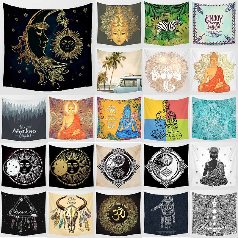 Единорог Луны перо стене висит гобелены домашний декор для стен Шелковый гобелен