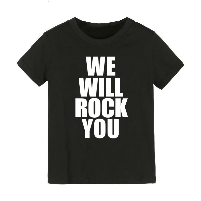 Детская футболка с принтом We Will Rock You для мальчиков и девочек детская одежда