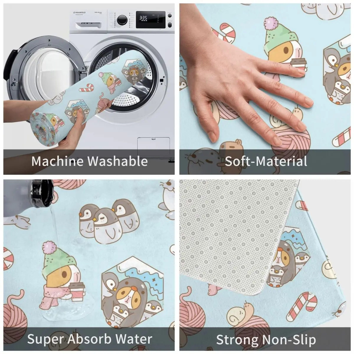 Коврик для отдыха Bubu с морской свиньей на Южном полюсе домашний