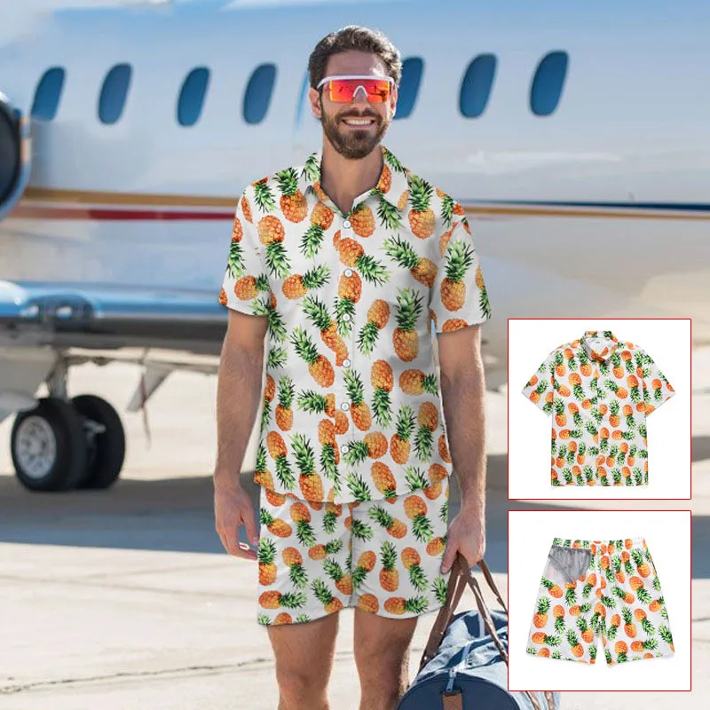 2020 Casual Printed Hawaiian Men shirt Summer camisa masculina Streetwear Fashion White Short-Sleeve Holiday ropa hombre blusa | Мужская