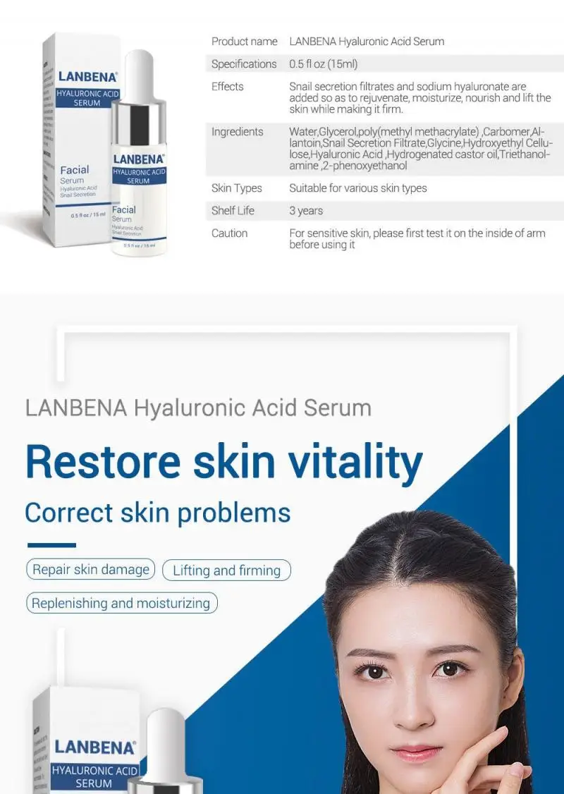 

Snail Extract Serum Face Anti Wrinkle Hyaluronic Acid Anti Aging Wrinkle Collagen Whitening Moisturizing Face Care TSLM1