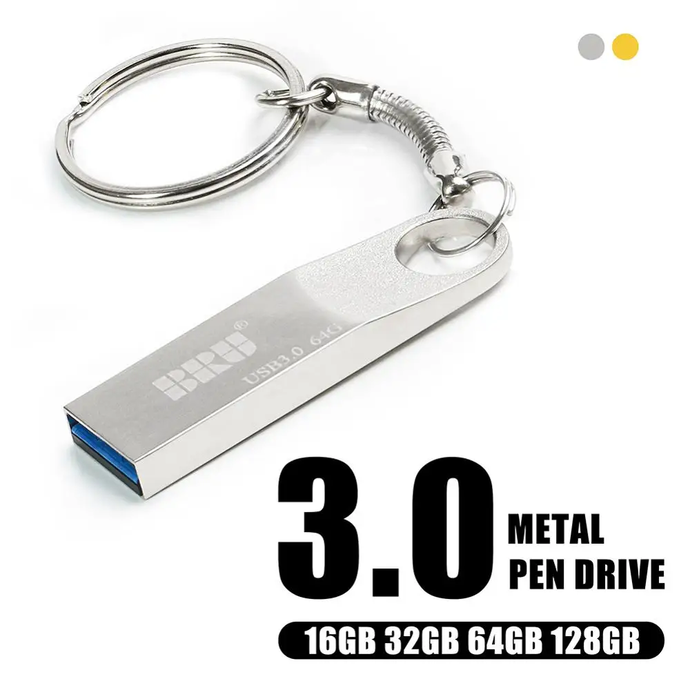 BRU металлический Флешка Usb флэш накопитель 16 ГБ 32 64 Гб 128 usb 3 0 водонепроницаемый cle