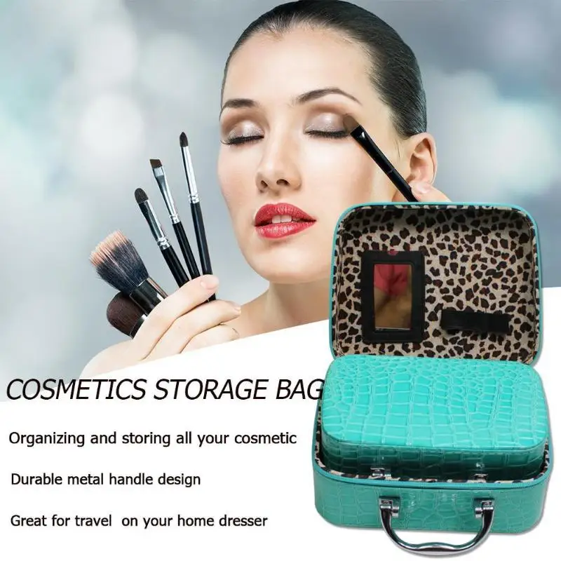 Small Square Solid Color Handbag Mirror Multifunction Women Zipper Make Up Bath Organizer Storage Pouch Toiletry Wash Beaut Kit | Красота и