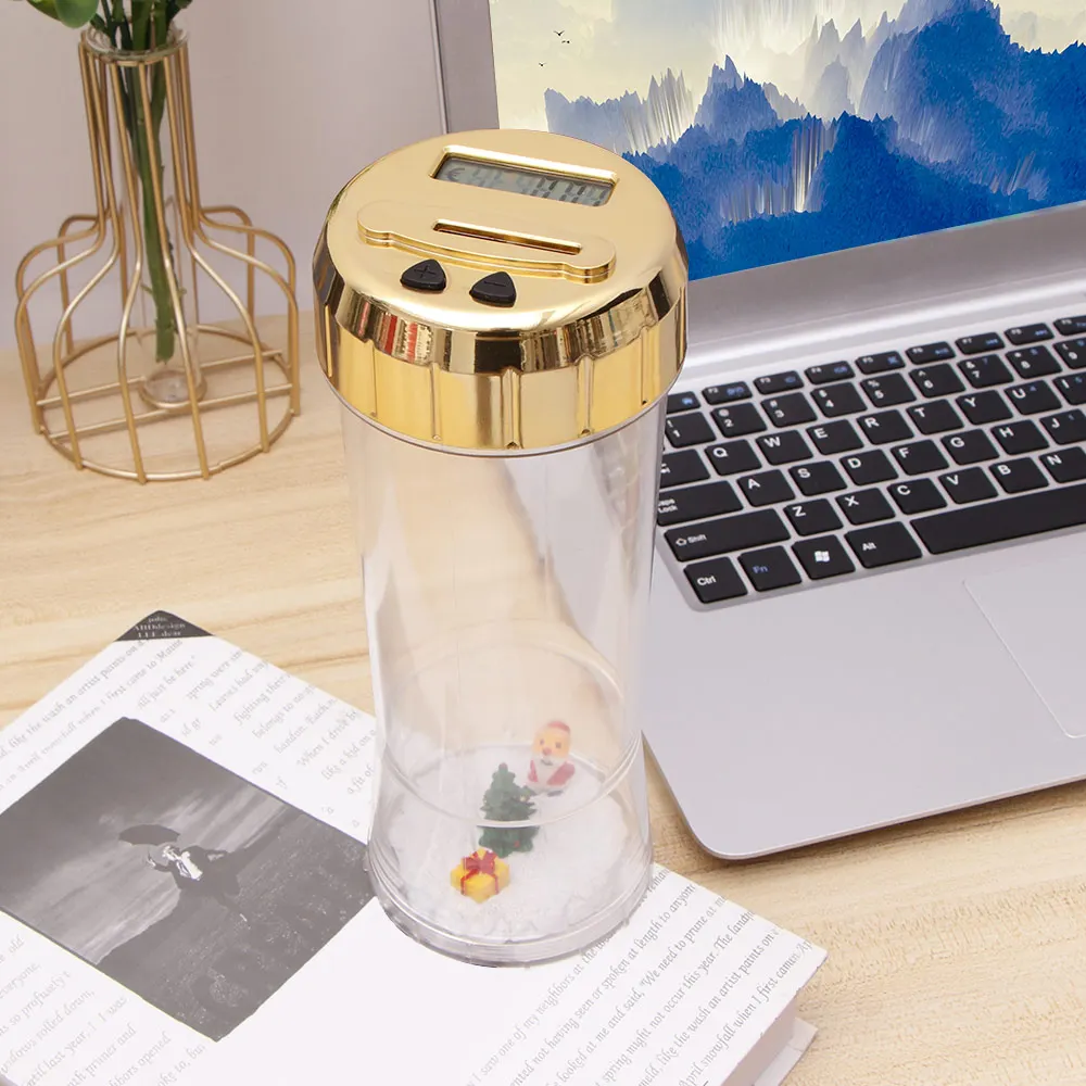 Piggy bank money box LCD Display Smart Electronic Digital Counting Coin Money Saving Box Jar For EURO Pound Christmas Gift | Дом и сад