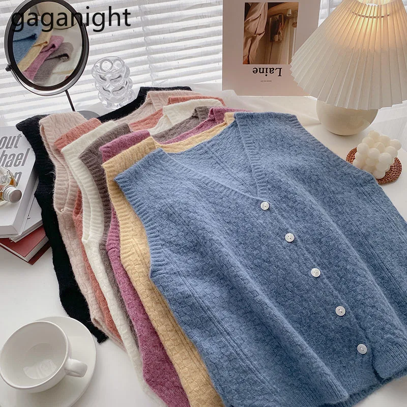 

Gaganight, повседневные свободные женские однобортные шикарные корейские майки, Прямая поставка, модные офисные женские майки