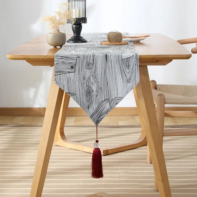 Прямоугольная настольная дорожка с винтажным деревом годовое кольцо Настольная