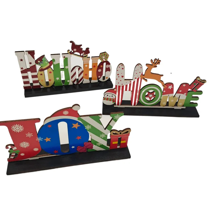 

Рождественские настольные подставки с цифрами, деревянный держатель для фото с именем, украшение для рождевечерние