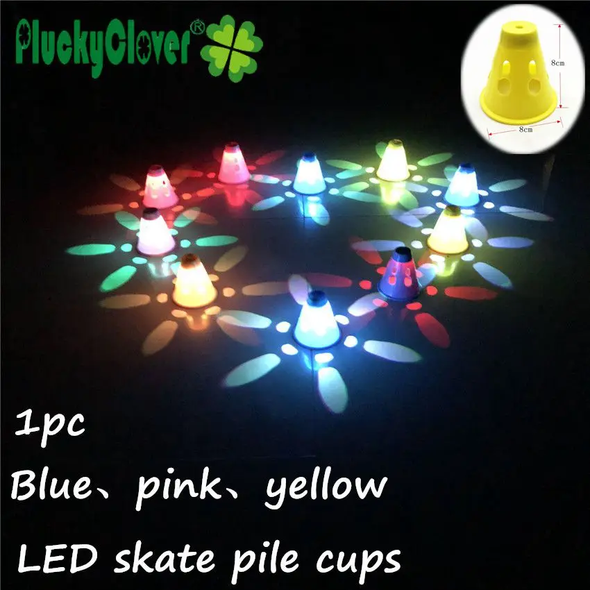 1 pc Luminous Round Hole Anti-Wind Slalom Cones Marker Roller Skating Marking Cups Windproof Skate Pile Cup Toast | Спорт и