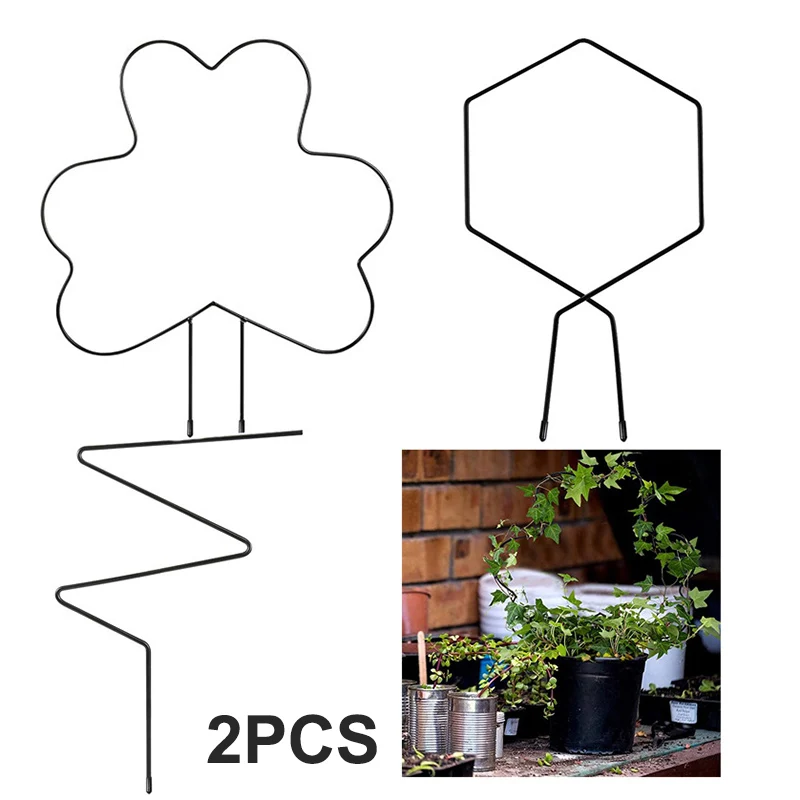 

2PCS Black Iron Garden Trellis for Climbing Plants Rust Free Vine Plant Metal