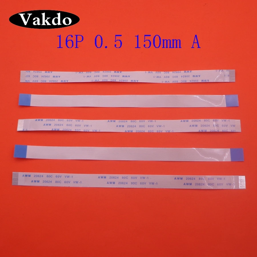 

1pc 16pin FFC FPC flat flexible cable 0.5mm pitch 16-pin A-type forward length 150mm ribbon flexible cable