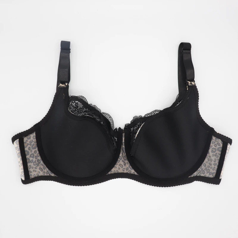 

Czaritza Woem's Large Size Leopard Sexy Lingeries 100F 105G Full Cup No Padding Comfort Underwear Woman Underwire Thin Bralette