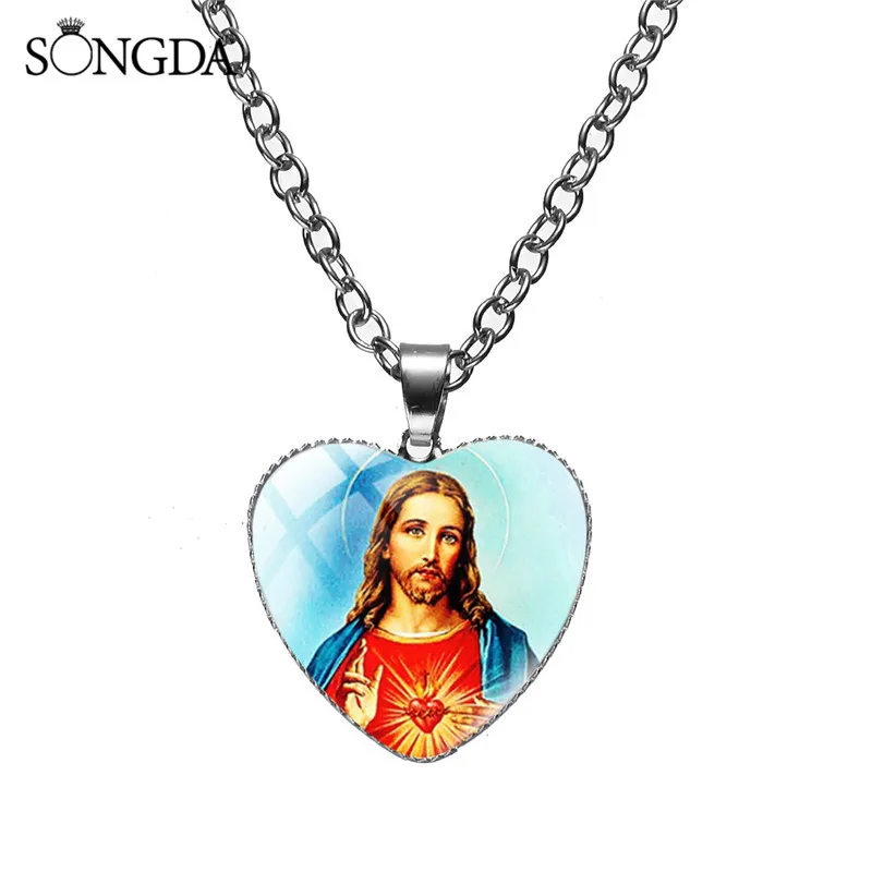 Религиозная Подвеска &quotИисус&quot Бог Библии ожерелье Небесный отец сердце