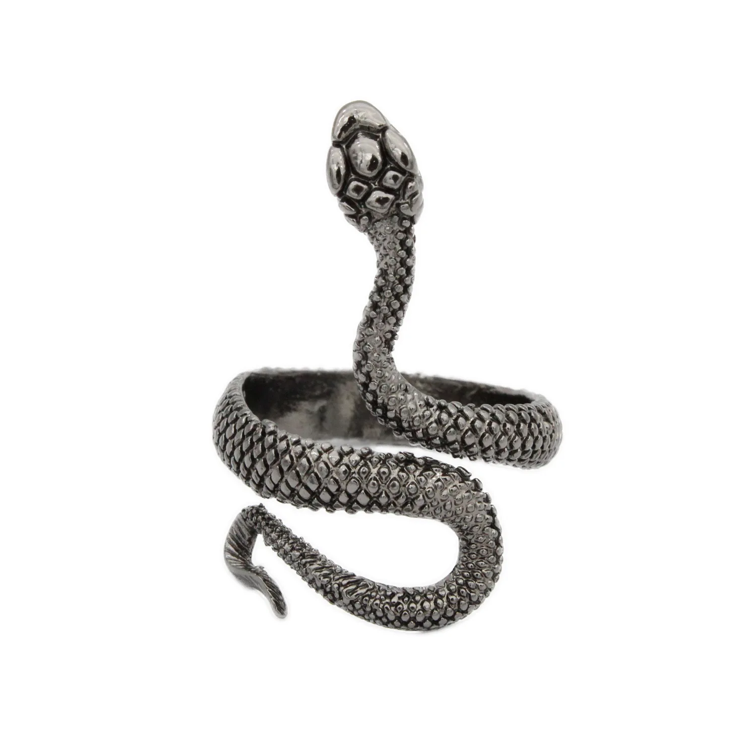 Панк животное кольцо готический черный серебряный Металл Змея кольца для мужчин