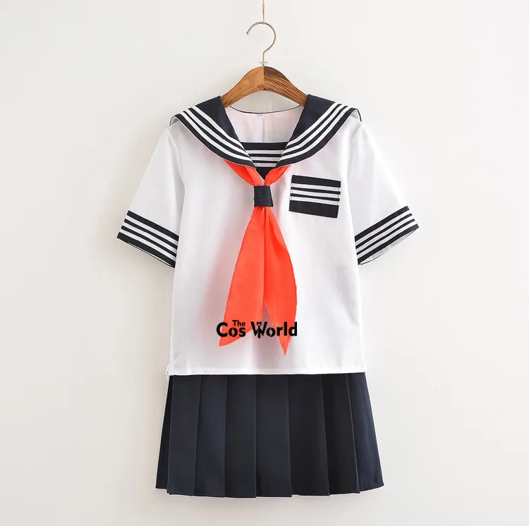 

S-5XL Jigoku Shoujo Enma Ai Summer Sailor Suit School Uniform Students Cloth Tops Skirts Anime Cosplay Costumes