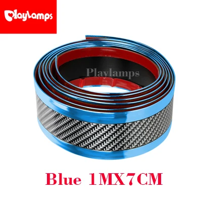BLUE 1MX7CM Автомобильный Стикеры s 3D углеродного волокна резиновый протектор дверная наклейка для порога Авто Стайлинг авто бампер протекторы внешние аксессуары - Цвет: BLUE 1MX7CM