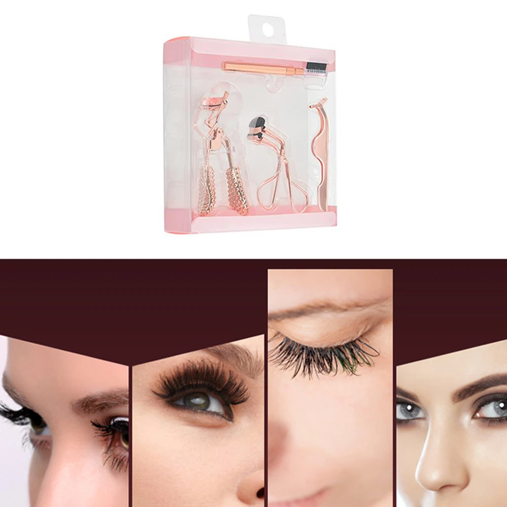 

4pcs/Set Rose Gold Stainless Steel Eyebrow Trimmer Suit Stereoscopic Cutting Eyebrow Skin Care Clip Comb Beauty Supplies