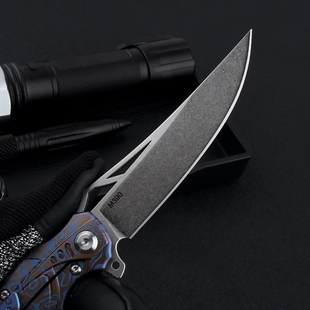 Рукоятка из титанового сплава высокого качества с лезвием Складной нож OEM M390