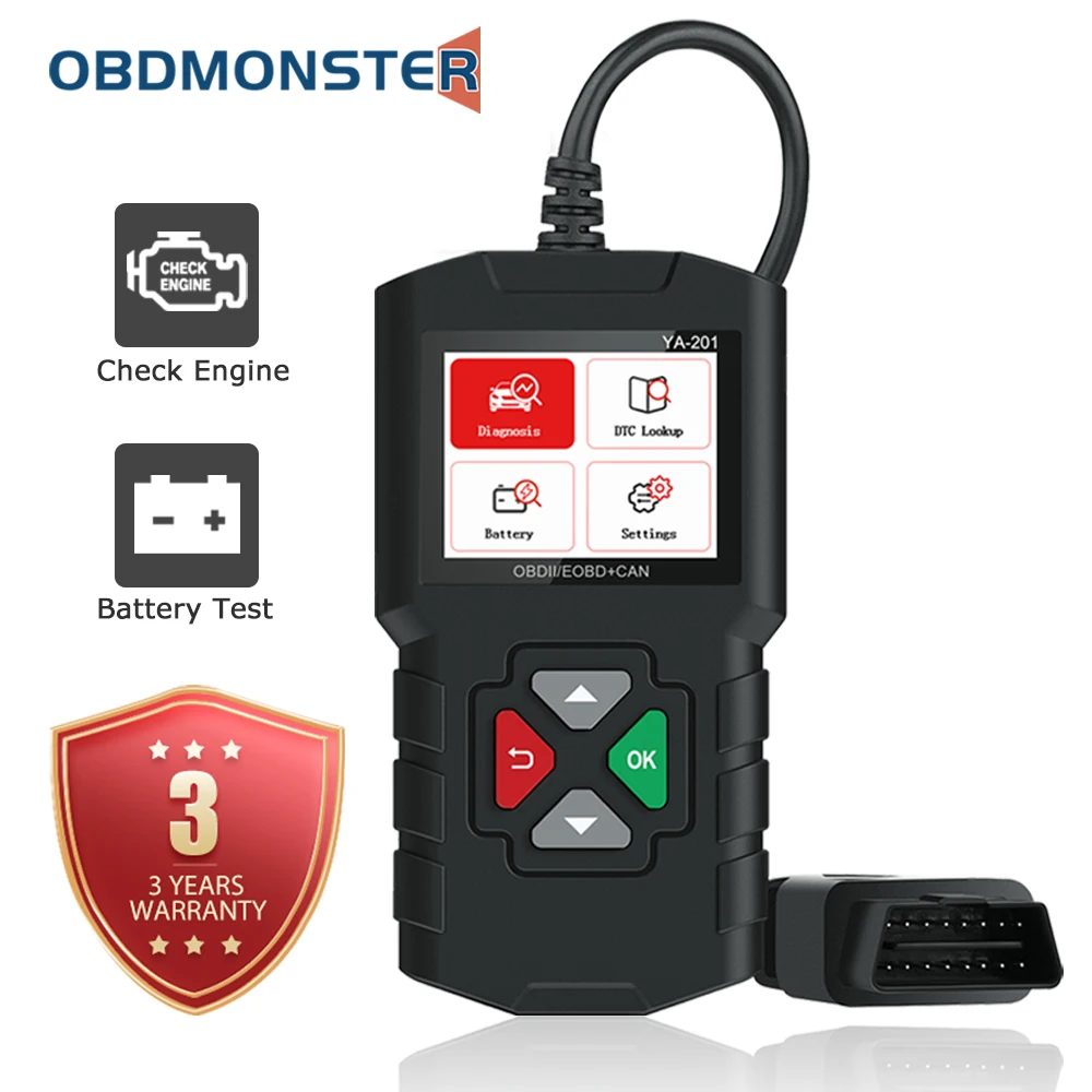 OBDMONSTER Car OBD2 сканер для автомобильного считывателя кодов неисправностей с тестом