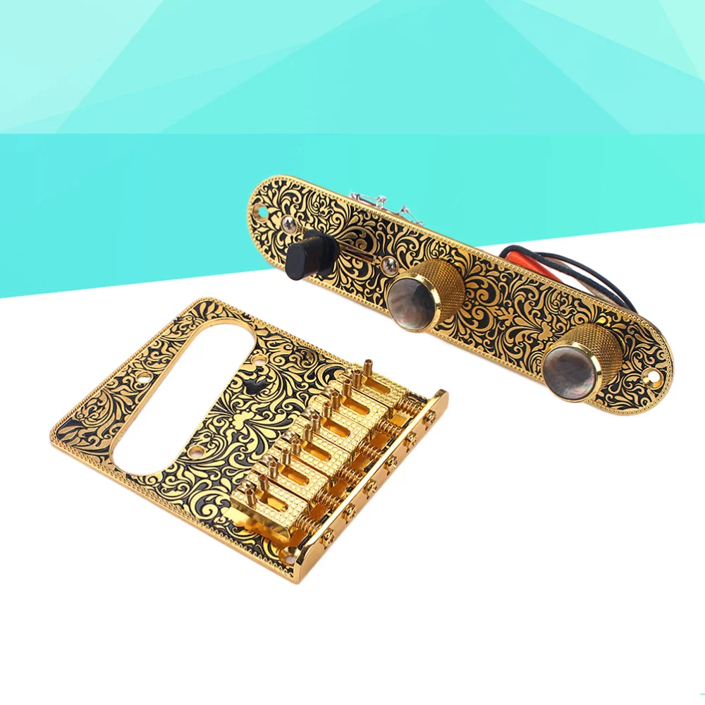 

Switch Control Plate 3 Way Switch Knobs Fixed Bridge For Guitar Electric Guitar Replacement Parts Accessories (Golden)