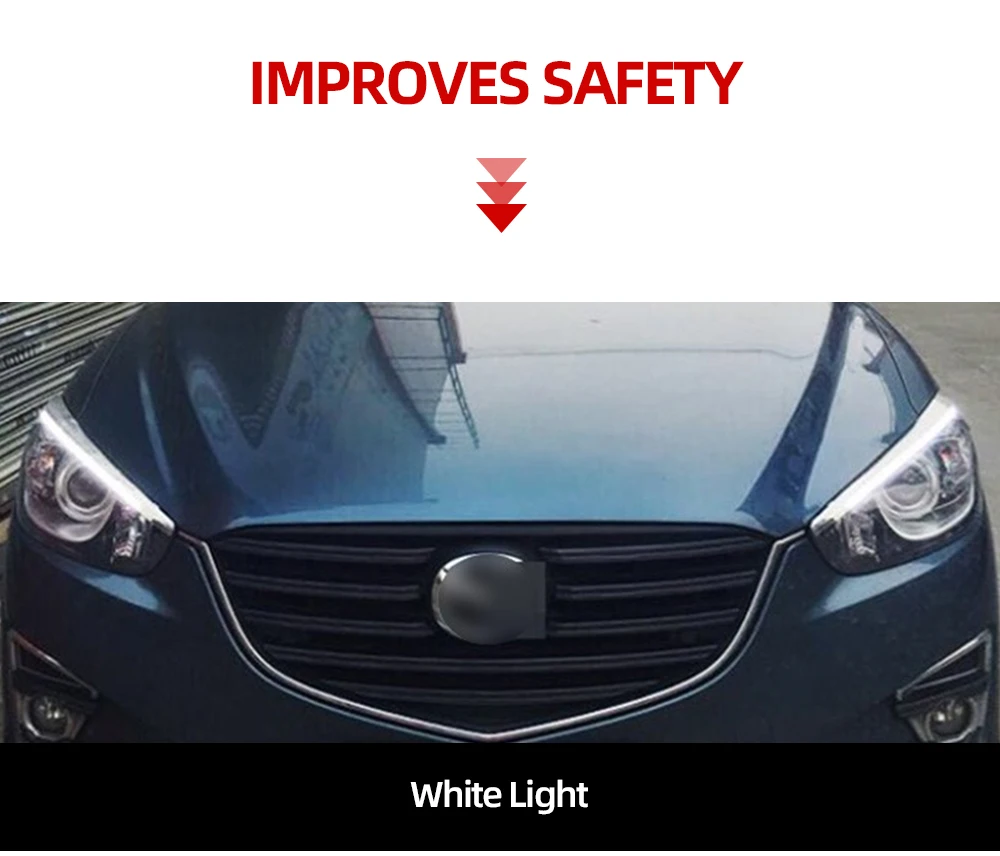 Для Mazda CX-5 CX5 2012 2013 автомобильный головной светильник для украшения бровей желтый указатель поворота DRL Светодиодный дневной ходовой светильник