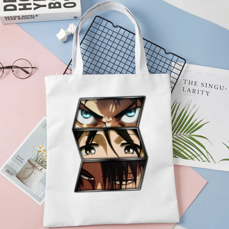 Сумка для покупок MIkasa с принтом атака на Титанов большие холщовые сумки-тоуты